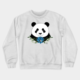 Panda Bear and Lotus Crewneck Sweatshirt